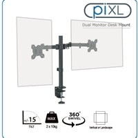 piXL Dual Monitor Arm - Steel Desk Mount, 2x 27 piXL Dual Monitor Arm - Steel Desk Mount, 2x 27